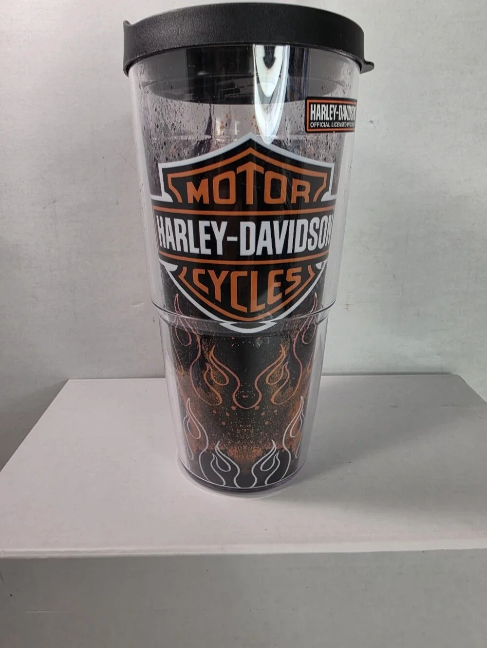 Harley Davidson Motor Cycles Tervis Tumbler 24oz Flame Fire Splatter Travel Cup
